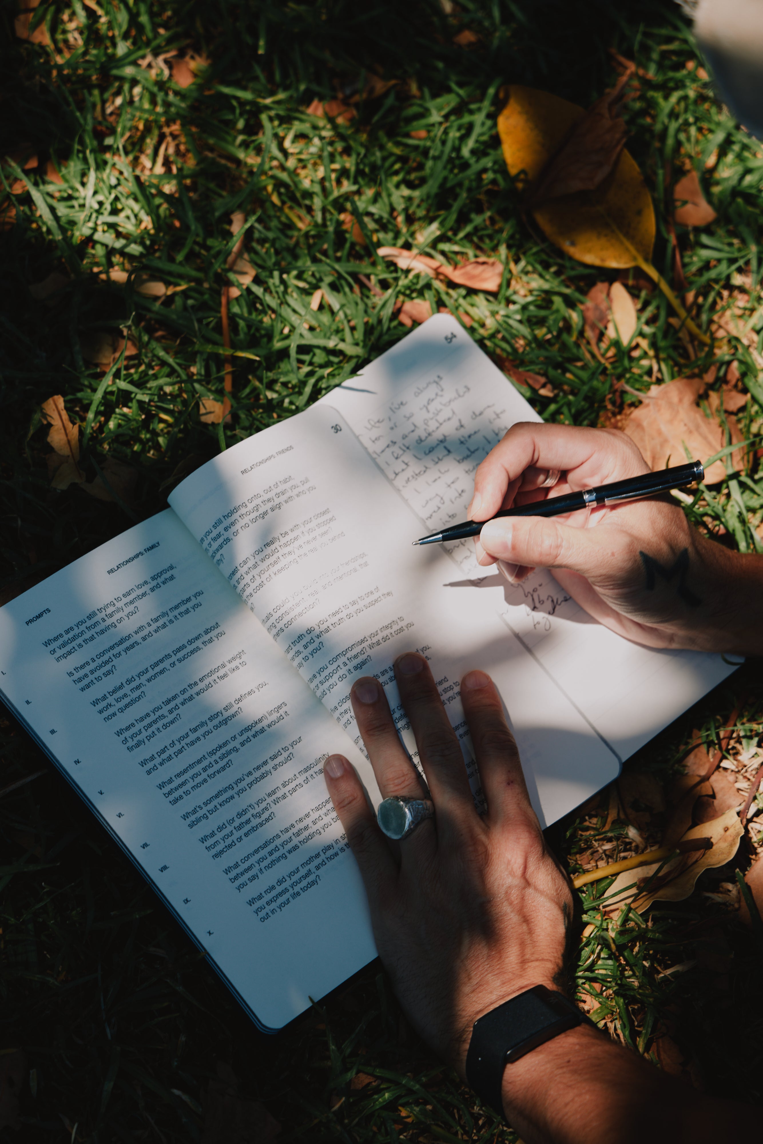 Man holding a journal